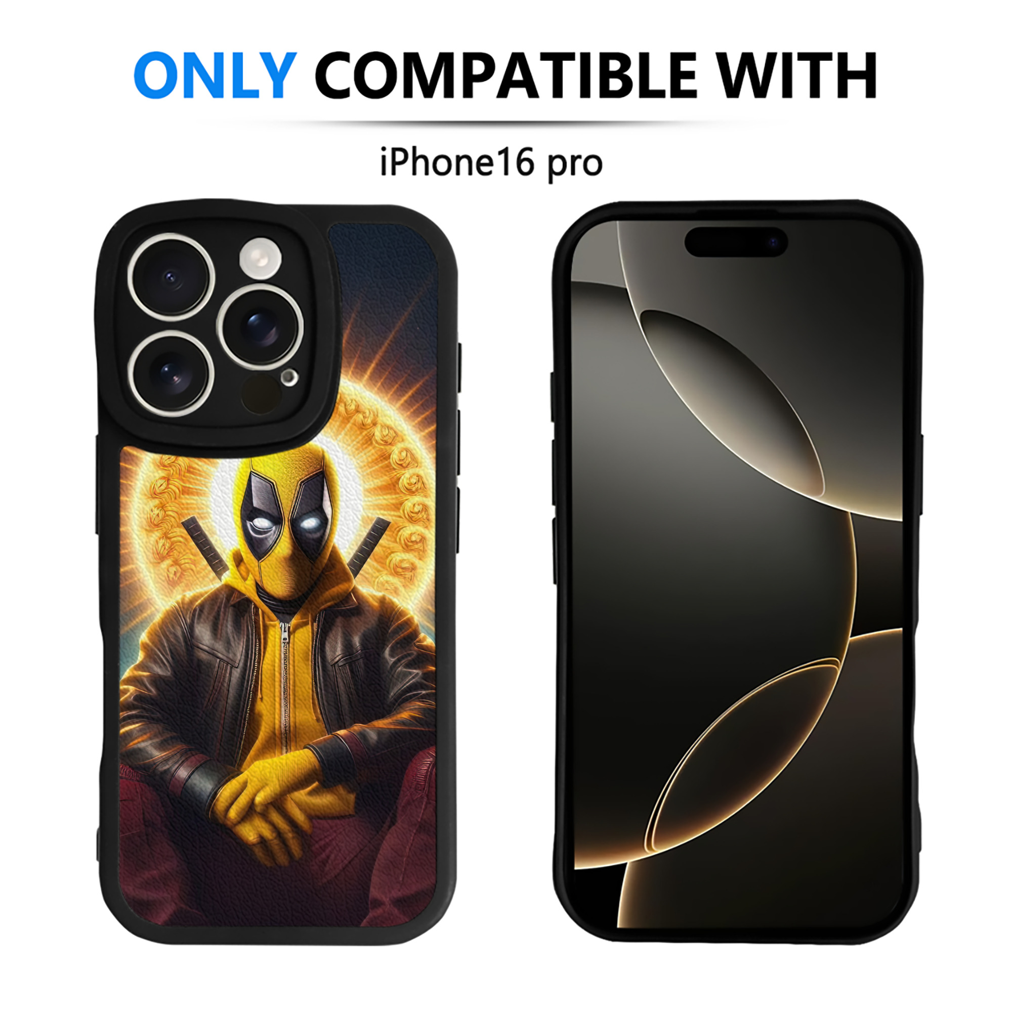 （画像用） Deadpool デッドプール 【iPhone 16シリーズ対応】シリコンスマホケース（レザー調） 材質：シリコン